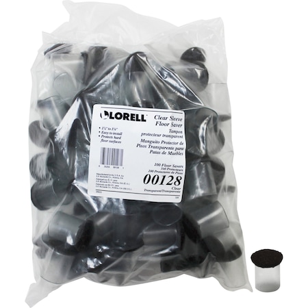 Lorell Clear Sleeve Floor Protectors, Clear, Transparent, 1 1/8", PK100 00128